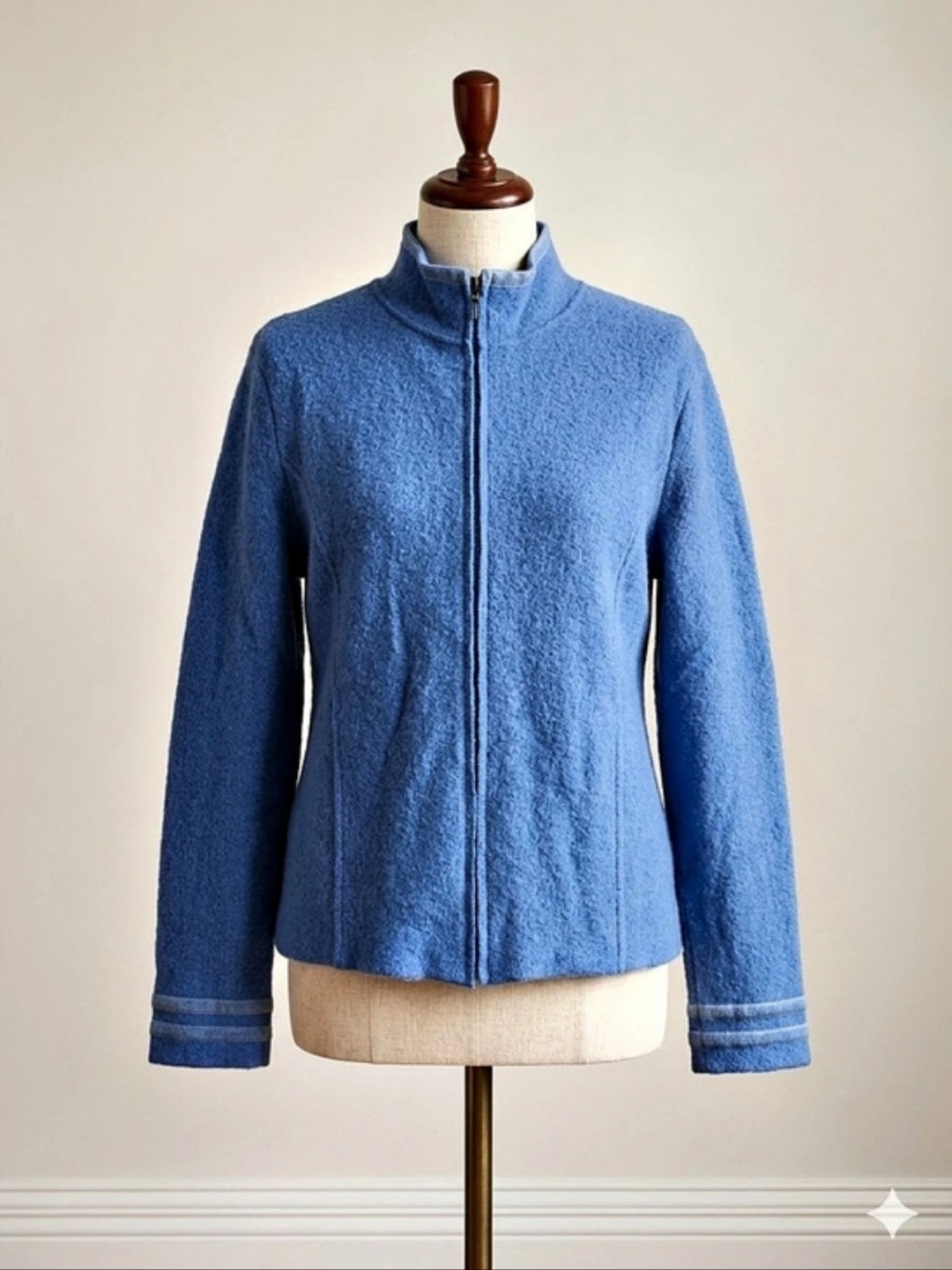 Mercer & Madison Wool Full-Zip Jacket Blue XL Like New